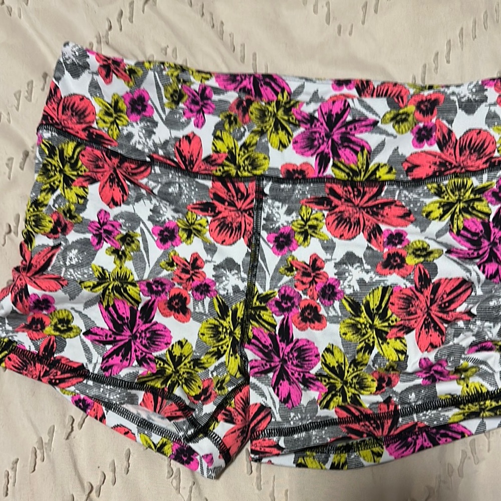 Victoria's Secret Floral Athletic Shorts - Pink, Yellow, Gray